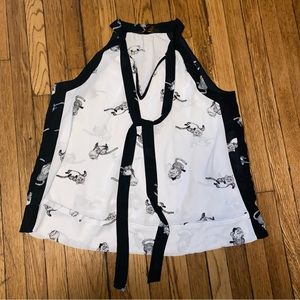 Disney Alice Through Looking Glass Tank Blouse Cheshire Cat Colleen Atwood M